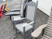 Set of Porch Rockers in Light Grey and Dark Grey Poly Lumber